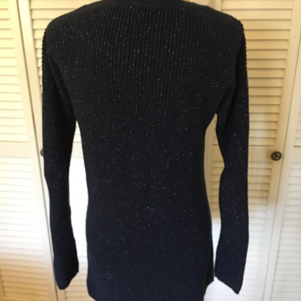 a.n.a. A New Approach Navy Blue Sparkle Sweater Tunic Size S - Picture 11 of 12